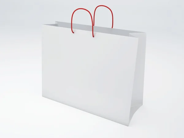 Vit shopping väska — Stockfoto