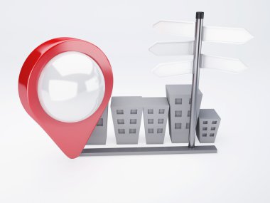 a város a mutató megjelenítése. GPS-koncepció