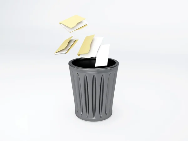 Trash folder on white background — Stock Photo, Image