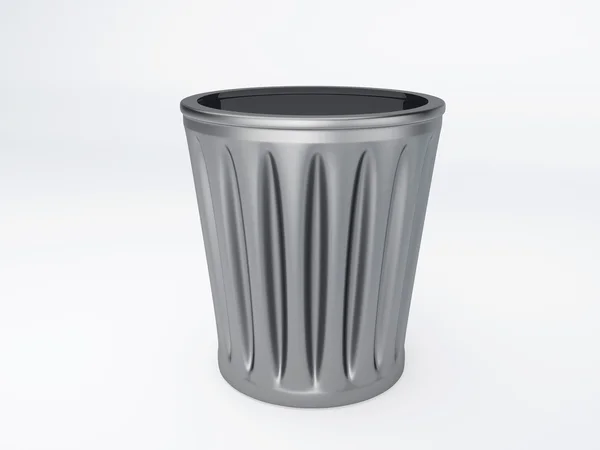 Lixo bin no fundo branco — Fotografia de Stock