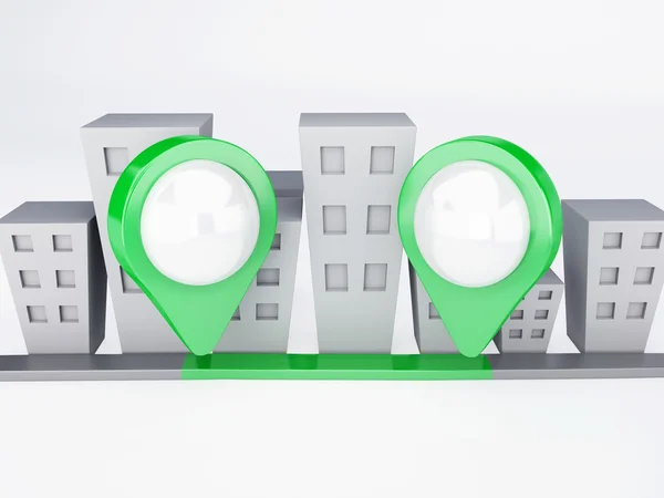 A város a mutató megjelenítése. GPS-koncepció — Stock Fotó
