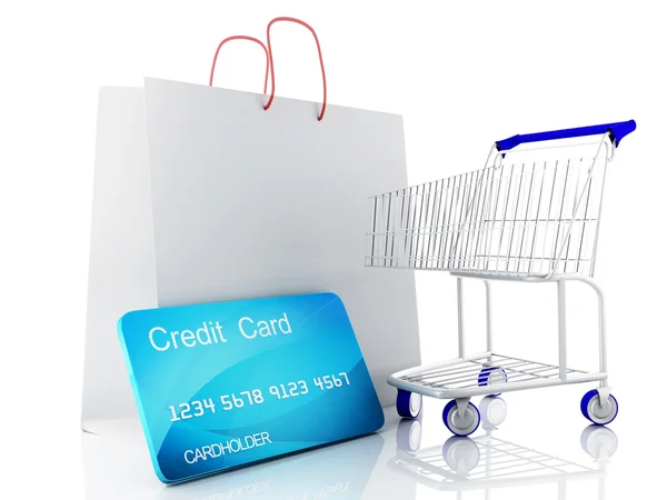 3d credit cart. торговая концепция — стоковое фото