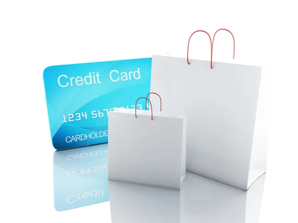 3d 的信用卡付帐。购物的概念 — 图库照片