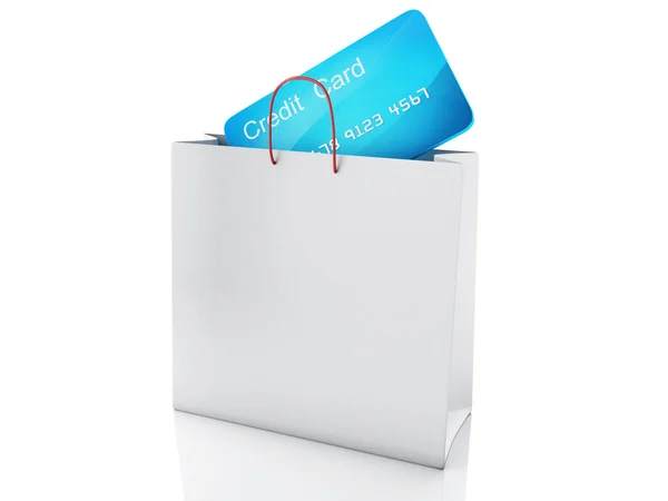 3 d クレジット カート。ショッピング概念 — ストック写真