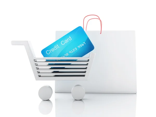 3d credit cart. shopping concept — Stock Photo, Image