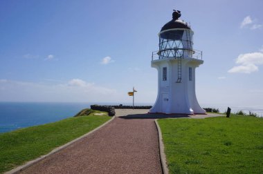 Cape Reinga Deniz Feneri Yeni Zelanda 'nın kuzey noktasında popüler bir turistik merkezdir.