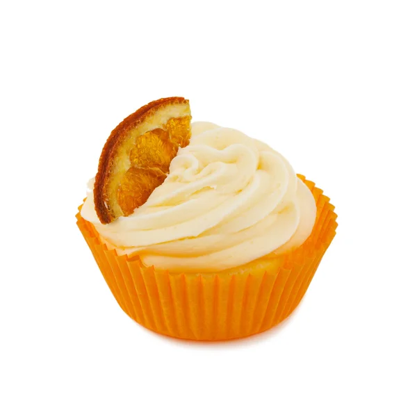 Cupcake with a piece of orange — Stock Photo, Image