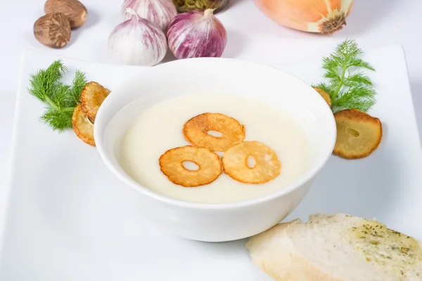 Sopa de creme de alho — Fotografia de Stock