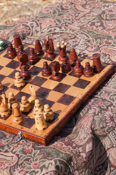Velho tabuleiro de xadrez — Fotografia de Stock