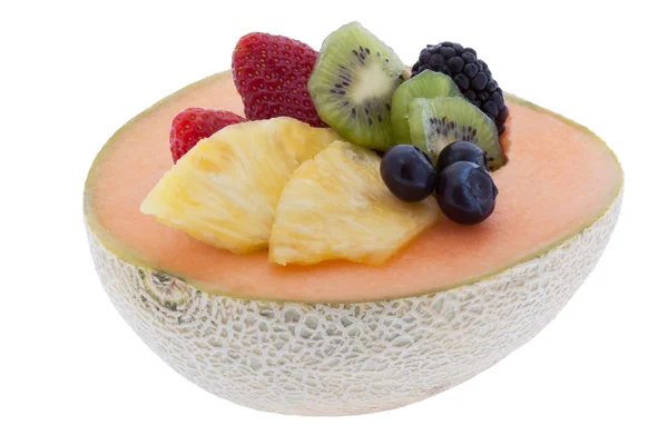 Melões cantaloupe com frutas diferentes — Fotografia de Stock