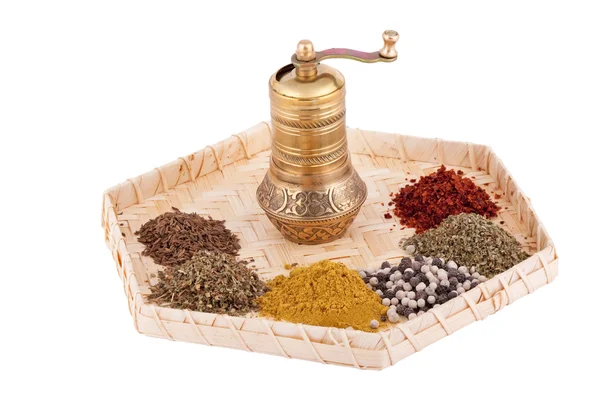 Spice molen gemaakt van messing — Stockfoto