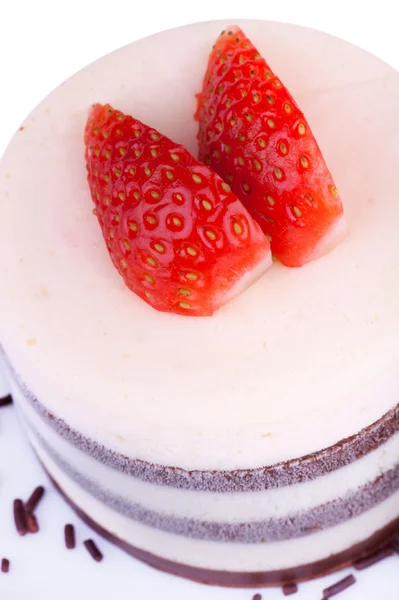 Ice cream with strawberries — Stock Photo, Image