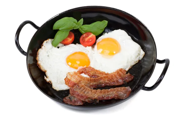 Stekt ägg med bacon — Stockfoto