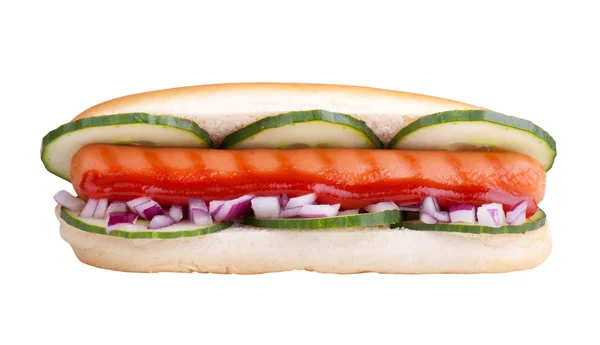 Hot dog with clipping path — Stock Photo, Image