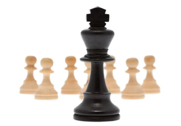 King with pawns — Stock Photo, Image
