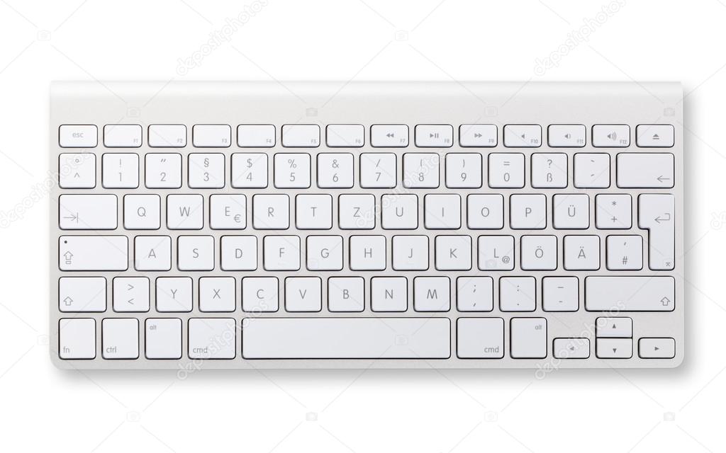 Computer keyboard with clipping path