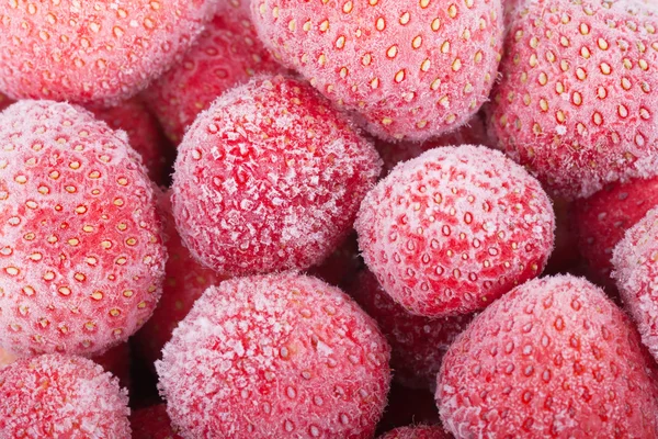 Nahaufnahme von gefrorenen Erdbeeren — Stockfoto