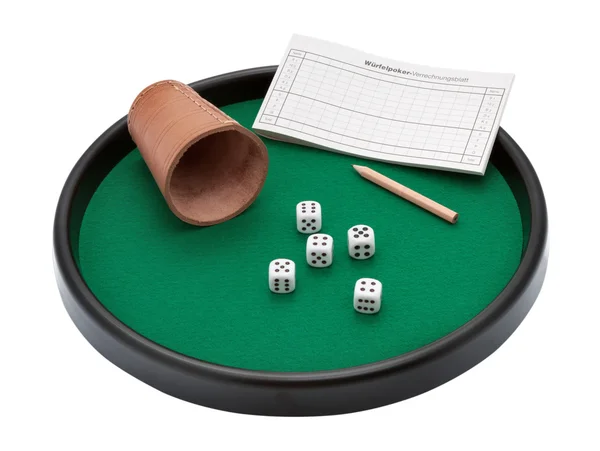 Jogo de poker com dados e caminho de recorte — Fotografia de Stock