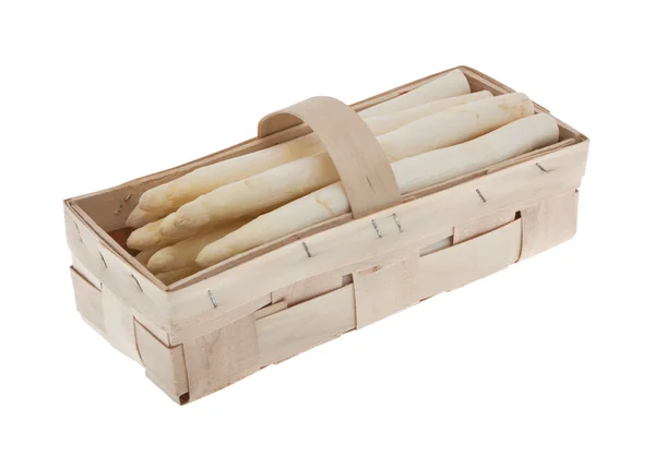 White asparagus in a basket — Stock Photo, Image