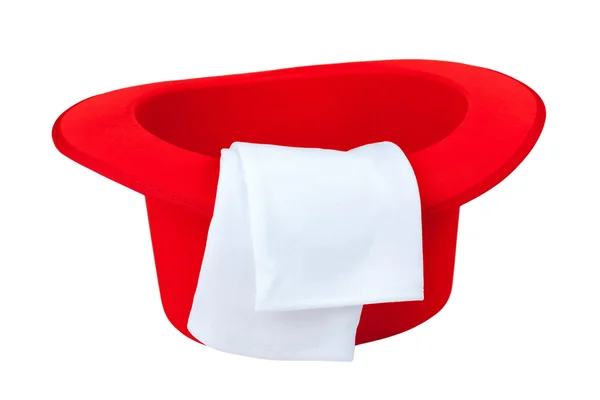 Roter Zylinder mit eleganten Handschuhen — Stockfoto