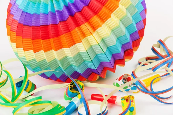 Colorful lantern with streamers — Stock Photo, Image