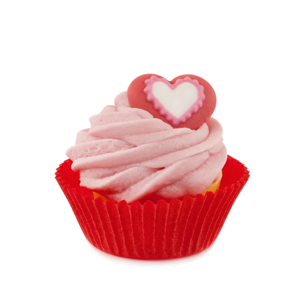 Cupcake with heart — Stock Photo, Image