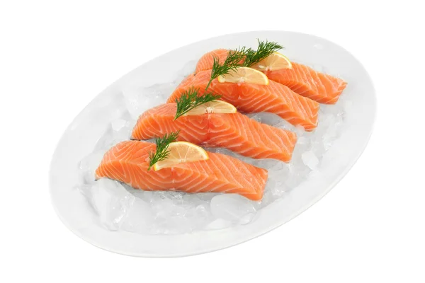 Salmon fillets with clipping path — Stock Photo, Image