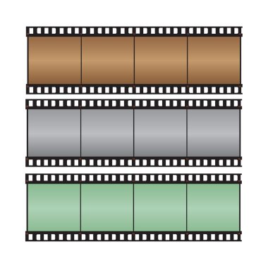 kahverengi, gri, yeşil hi-ışık film şeridi vektör çizim ile