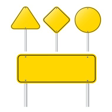 dizi boş sarı işareti - izole boş sarı sembol seti  