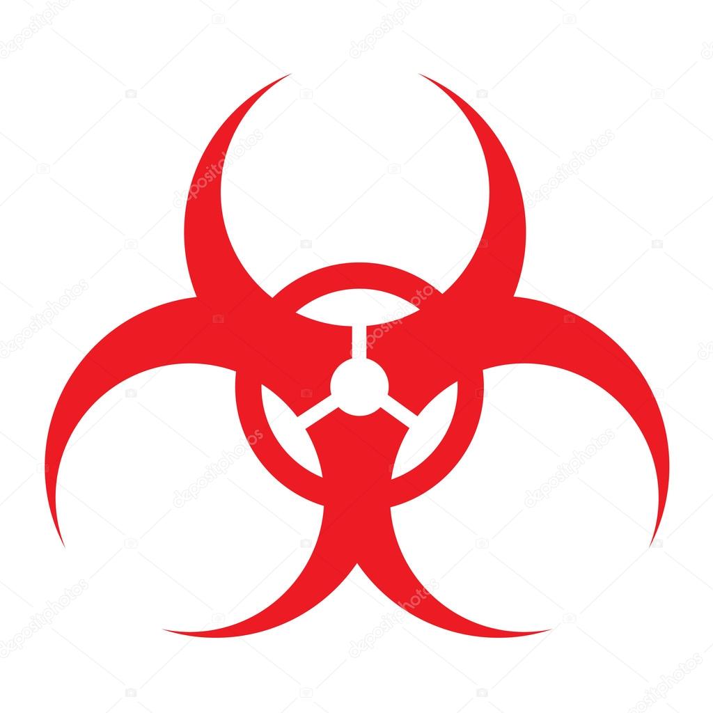 RED biohazard sign, vector 