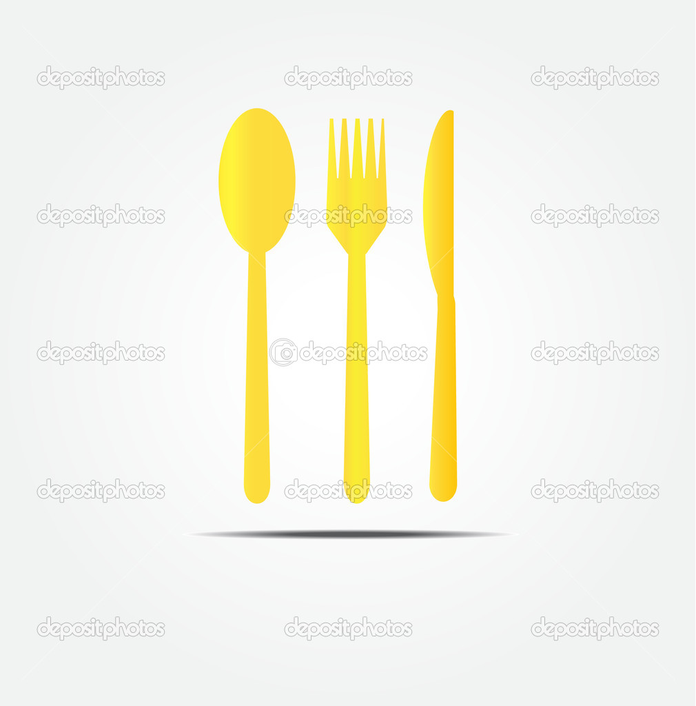 spoon,fork and knife golden set