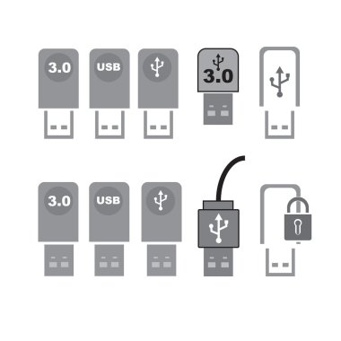 USB vektör set