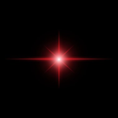 kırmızı yıldız patlaması ışık demeti vektör
