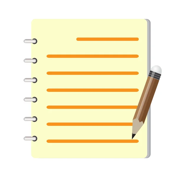 Notepad with pencil — Stock Vector