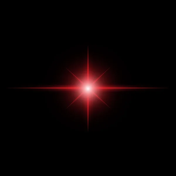 Stella rossa burst fascio di luce vettore — Vettoriale Stock