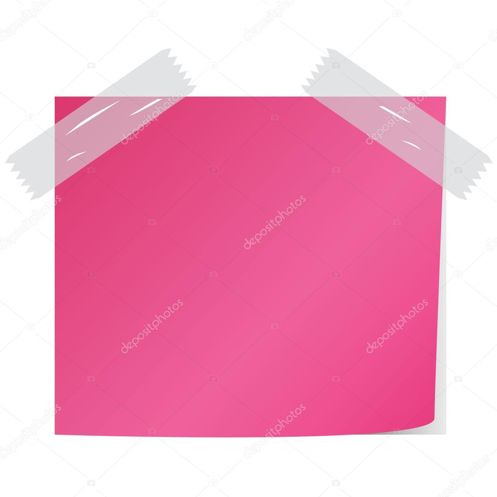 blank pink post it vector