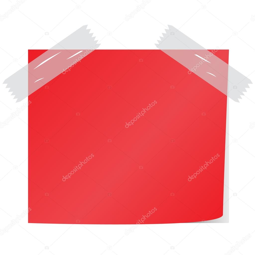 blank red post it vector