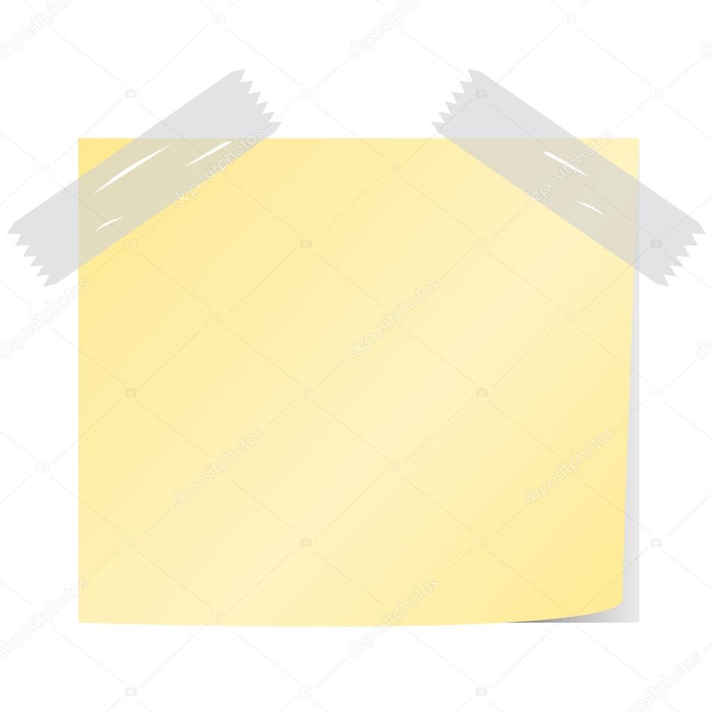 blank yellow color post it vector