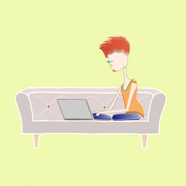 Working at home — Stock Vector