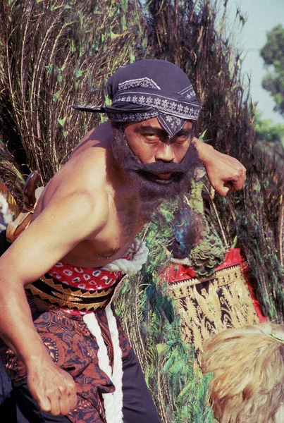 Ponorogo Indonésia Dezembro 2003 Performance Dançarino Reog Ponorogo Antes Apresentar — Fotografia de Stock
