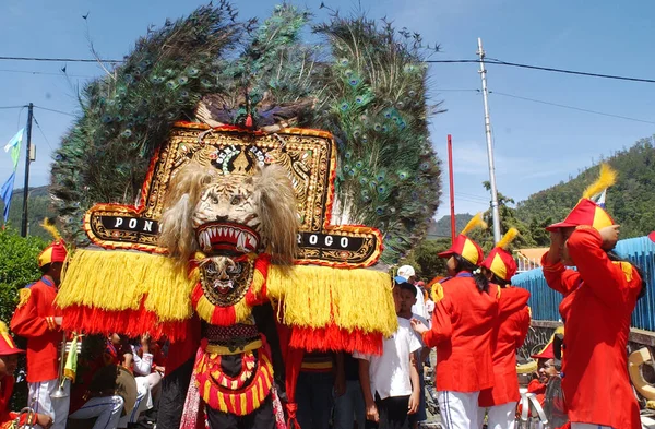 Mostra Reog Ponorogo Nuovo Anno Anniversario Evento Dell Islam Telaga — Foto Stock