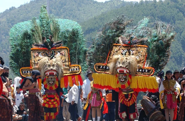 Mostrar Reog Ponorogo Evento Aniversário Ano Novo Islã Telaga Sarangan — Fotografia de Stock