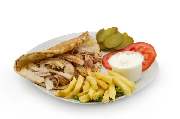 Frango kebab shawarma — Fotografia de Stock