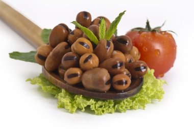 Lebanese broad beans and tomato clipart