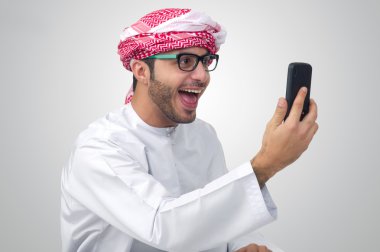Arab man expressing success clipart