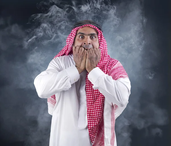 Deep fear of arabian businessman — Stock Photo, Image