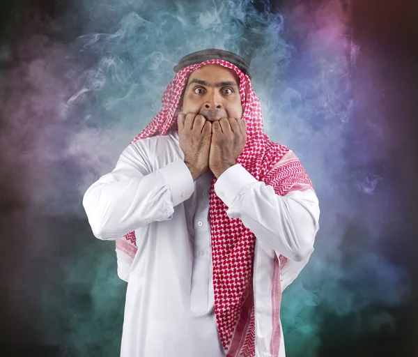 Deep fear of arabian businessman — Stock Photo, Image