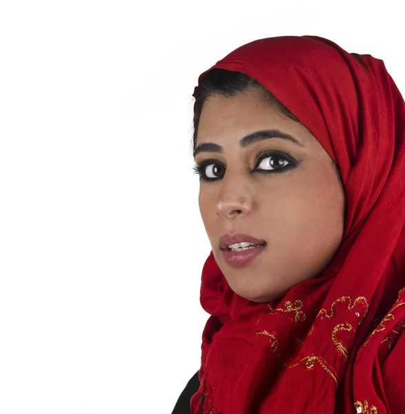 Señora árabe oyendo hijab —  Fotos de Stock