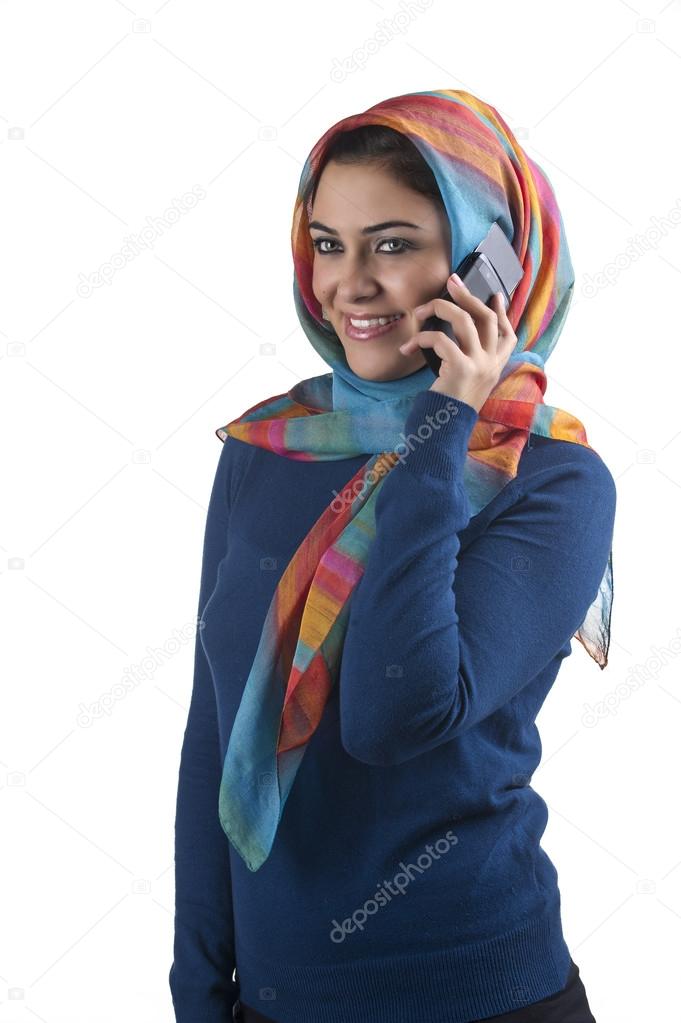 Islamic girl wearing with phone
