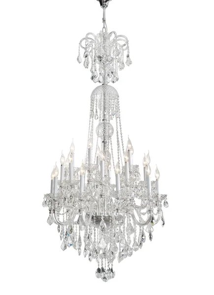 Luxury Glass Chandelier на белом фоне - Clipping Path Included — стоковое фото